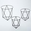 American Metalcraft Black 3 Piece Geometric Pizza Stand Set