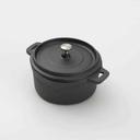 American Metalcraft Medium Mini Round Cast Iron Pot with Handle and Lid, 5 inch Diameter