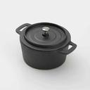 American Metalcraft Large Mini Round Cast Iron Pot with Handle and Lid, 5 1/2 inch Diameter