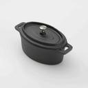 American Metalcraft Mini Round Cast Iron Casseroles with Handle and Lid, 6 x 4 x 2 1/2 inch