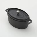 American Metalcraft Mini Round Cast Iron Casseroles with Handle and Lid, 7 x 4 1/2 x 2 3/4 inch