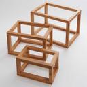 American Metalcraft Bamboo Rectangular Frame Riser Set -- 1 set