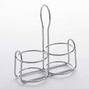 American Metalcraft Stainless Steel Mini Glass Jar Caddy, 4 1/2 x 2 1/4 x 5 1/2 inch