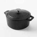 American Metalcraft Cast Iron Steel Large Round Casserole, 3 Quart
