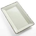 American Metalcraft Large Rectangular Antique White Melamine Platter, 21 inch