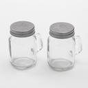 American Metalcraft Glass Clear Mason Jar Salt and Pepper Shaker Set, 4 Ounce -- 1 set