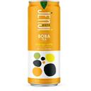 Boba Tea Mango Latte with Coco Jelly Boba