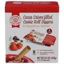 Cocoa Creme Filled Cookie Rolls with Strawberry Spread Dip