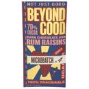 Organic 70 Percent Cocoa Dark Chocolate and Rum Raisins Microbatch Bar
