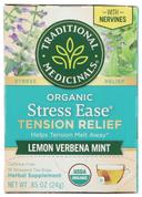 Traditional Medicinals Organic Lemon Verbena Mint Stress Ease Herbal Tea, 16 tea bags -- 6 per case