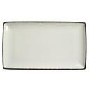 Charcoal Dapple Alumina Vitrified 8 inch Taste Rectangle Platter, 6 count