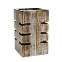 Fusion Buffet Ash Grey Teak Square Riser, 6.0 x 6.0 x 12.0 inch