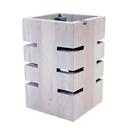 Fusion Buffet Grey Wash Teak Wood Riser, 6.0 x 6.0 x 12.0 inch