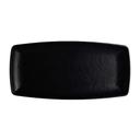 Cali Black 11 1/2 x 5 1/2 inch Melamine Rectangle Plate, 12 count