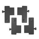 Fusion Buffet Black Universal Shelf Holder for Teak Fusion Risers, 2.0 x 2.0 inch