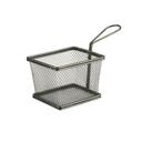 Stainless Steel 5 inch Black Rectangle Serving Fry Basket, 6 count
