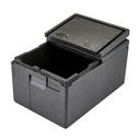 Cambro Cam GoBox Black Insulated Top Loading Food Pan Carrier with Hinged Flip Lid, 23.6 x 15.7 x 12.4 inch