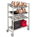 Cambro Camshelving Premium Speckled Gray 1 Solid Shelf and 3 Tiers Mobile Flex Station with Angled Divider Bar, 24 x 48 x 67 inch