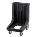 Black Cambro Camdolly with Handle and Rear Big Wheel, 23 1/2 x 29 7/8 x 36 1/2 inch.