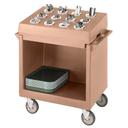 Cambro Coffee Beige Cart and Rack Combination Cart with Cutlery Rack, 38 1/8 22 3/4 x 41 1/4 inch.
