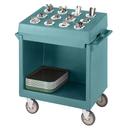 Cambro Slate Blue Cart and Rack Combination Cart with Cutlery Rack, 38 1/8 22 3/4 x 41 1/4 inch.