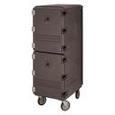 Cambro Double Compartment Cavity Camcart, Dark Brown, 33 1/4 x 21 1/2 x 63 3/4 inch.