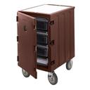 Cambro Double Compartment Cavity Camcart with Security Package, Dark Brown, 33 1/4 x 21 1/2 x 63 3/4 inch.
