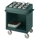 Cambro Granite Green Cart and Rack Combination Cart with Cutlery Rack, 38 1/8 22 3/4 x 41 1/4 inch.