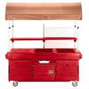 Cambro Hot Red CamKiosk Cart with 4 Countertop Food Pan Wells, 85 1/8 x 94 x 33 1/2 inch.
