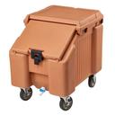 Cambro Standard Height Coffee Beige Slidinglid Ice Caddy with Swivel Caster, 100 Pound Capacity