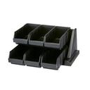 Cambro Versa Organizers Rack with 6 Bins, Black, 20 1/8 x 17 1/4 x 9 1/4 inch.