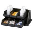 Cambro Versa Organizers Rack with 6 Bins, Black, 20 1/8 x 17 1/4 x 9 1/4 inch.