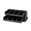 Cambro Organizers Rack With 8 Bins, Black, 25 1/8 x 17 1/4 x 9 1/4 inch.