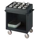 Cambro Black Cart and Rack Combination Cart with Cutlery Rack, 38 1/8 22 3/4 x 41 1/4 inch.