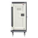 Cambro Granite Gray Tall Profile Single Door 2 Compartment 16 Tray Meal Delivery Cart, 30 5/8 x 58 1/8 x 39 1/8 inch.