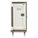 Cambro Granite Sand Tall Profile Single Door 2 Compartment 16 Tray Meal Delivery Cart, 30 5/8 x 58 1/8 x 39 1/8 inch.