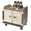 Cambro Granite Sand Low Profile Double Door Double Compartment 20 Tray Meal Delivery Cart, 55 1/8 x 43 1/4 x 38 inch.