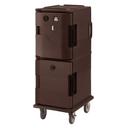 Cambro H Series 220 Volt Electric Insulated Dark Brown 2 Compartment Ultra Camcart with Heated Top Door Only, 20 1⁄2 x 27 1⁄8 x 54 inch