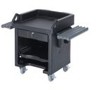 Cambro Black Versa Cart with Dual Tray Rails and Heavy Duty Caster, 52 3/4 x 32 1/4 x 43 inch.