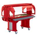 Cambro Hot Red Versa Food Bar with Standard Height and Standard Casters, 6 Feet.