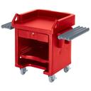 Cambro Hot Red Versa Cart with Dual Tray Rails and Standard Casters, 52 3/4 x 32 1/4 x 43 inch.