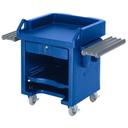 Cambro Navy Blue Versa Cart with Dual Tray Rails and Heavy Duty Casters, 52 3/4 x 32 1/4 x 43 inch.
