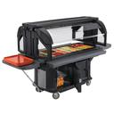 Cambro Ultra Series Black Versa Food Bar with Storage and Standard Casters, 5 Feet.