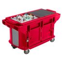 Cambro Ultra Series Hot Red Versa Work Table with Storage and Standard Casters, 6 Feet.