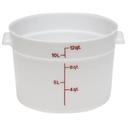 White Round Plastic Container, White, 12 Quart -- 6 per case