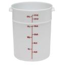 White Round Plastic Container, 22 Quart -- 6 per case