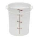White Round Plastic Container, White, 4 Quart -- 12 per case