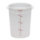 White Round Plastic Container, White, 8 Quart -- 12 per case