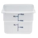 White 11 1/4 inch X 12 1/4 inch X 8 1/4 inch Camsquare Food Storage Containers - Poly 12 Quart -- 6 per case