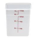 White 8 Qt. Square Plastic Container -- 6 per case